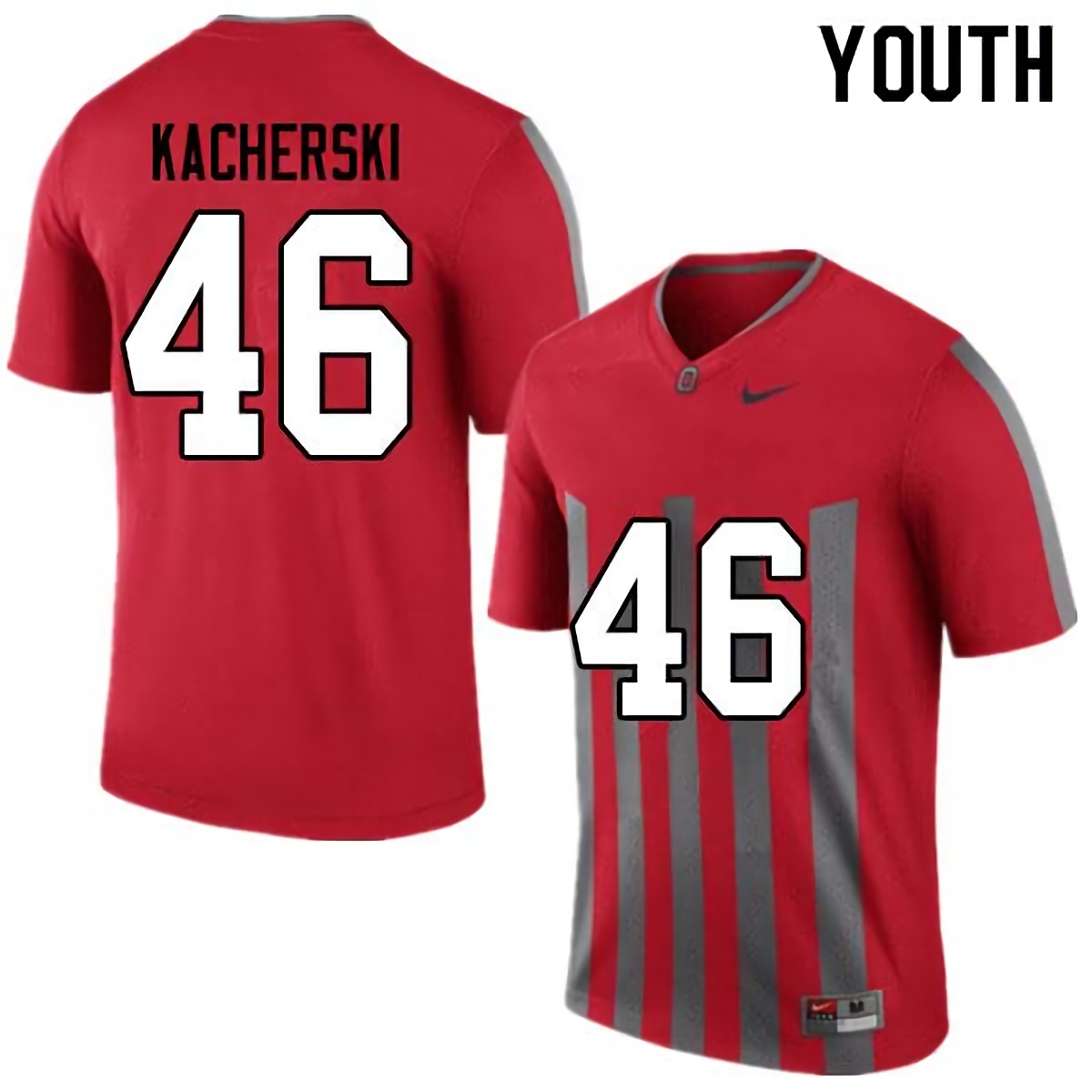 Cade Kacherski Ohio State Buckeyes Youth NCAA #46 Nike Throwback Red College Stitched Football Jersey FAI5556YZ